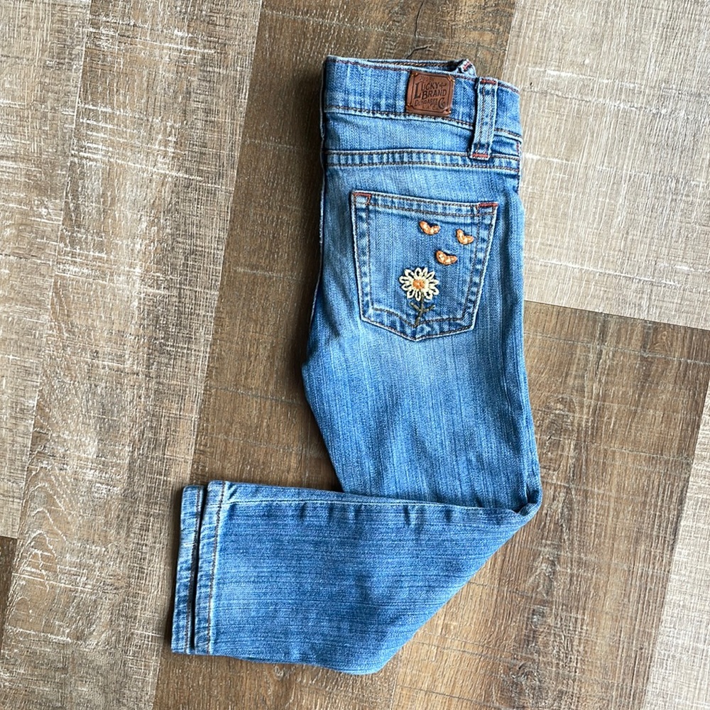 Lucky Brand Dungaree jeans with embroidered pocket
